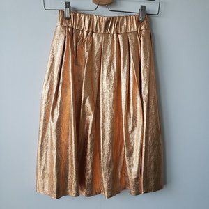 Anthropologie Moulinette Soeurs Copper Metallic Skirt size XXS